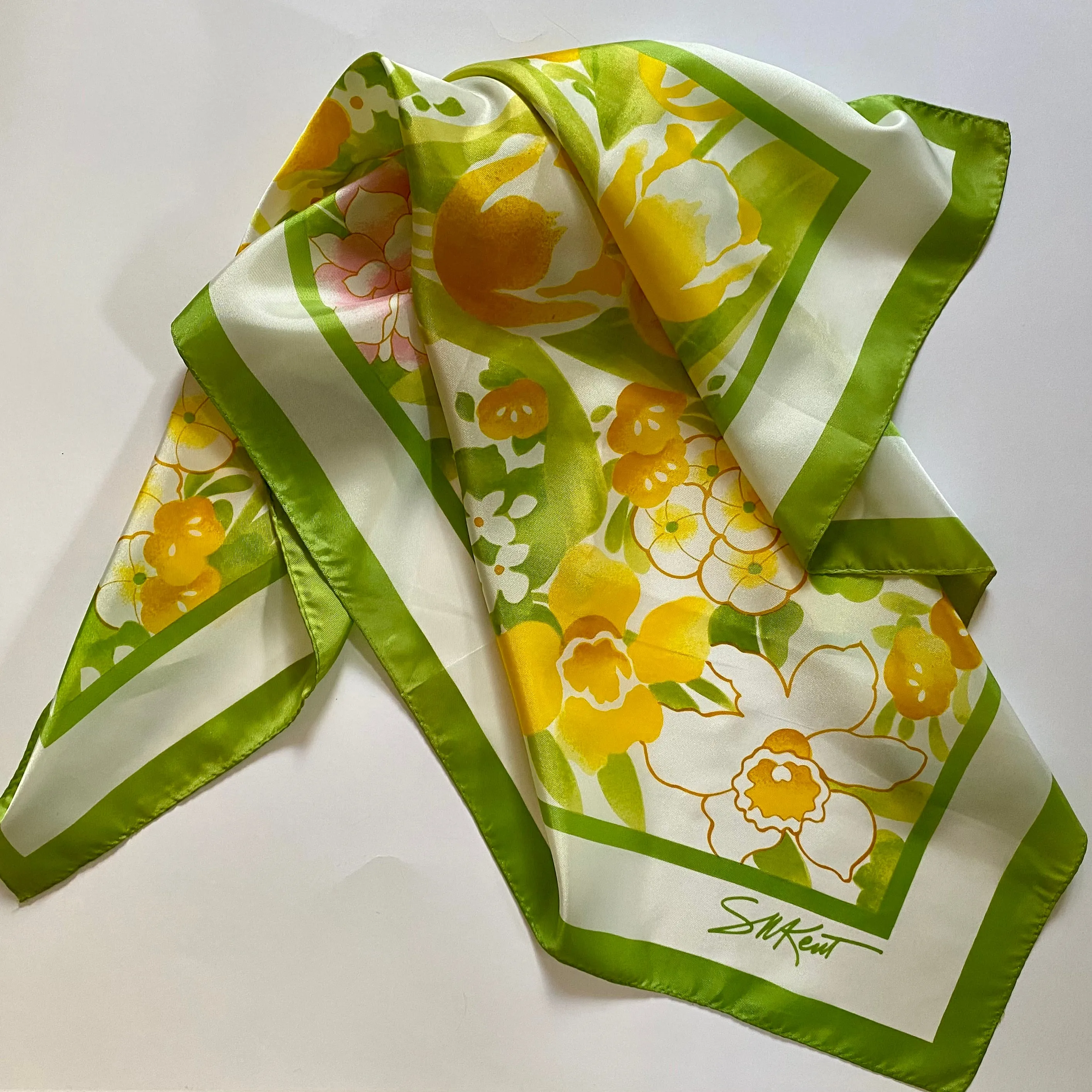 1978 Avon Burst Of Spring Scarf By SM Kent