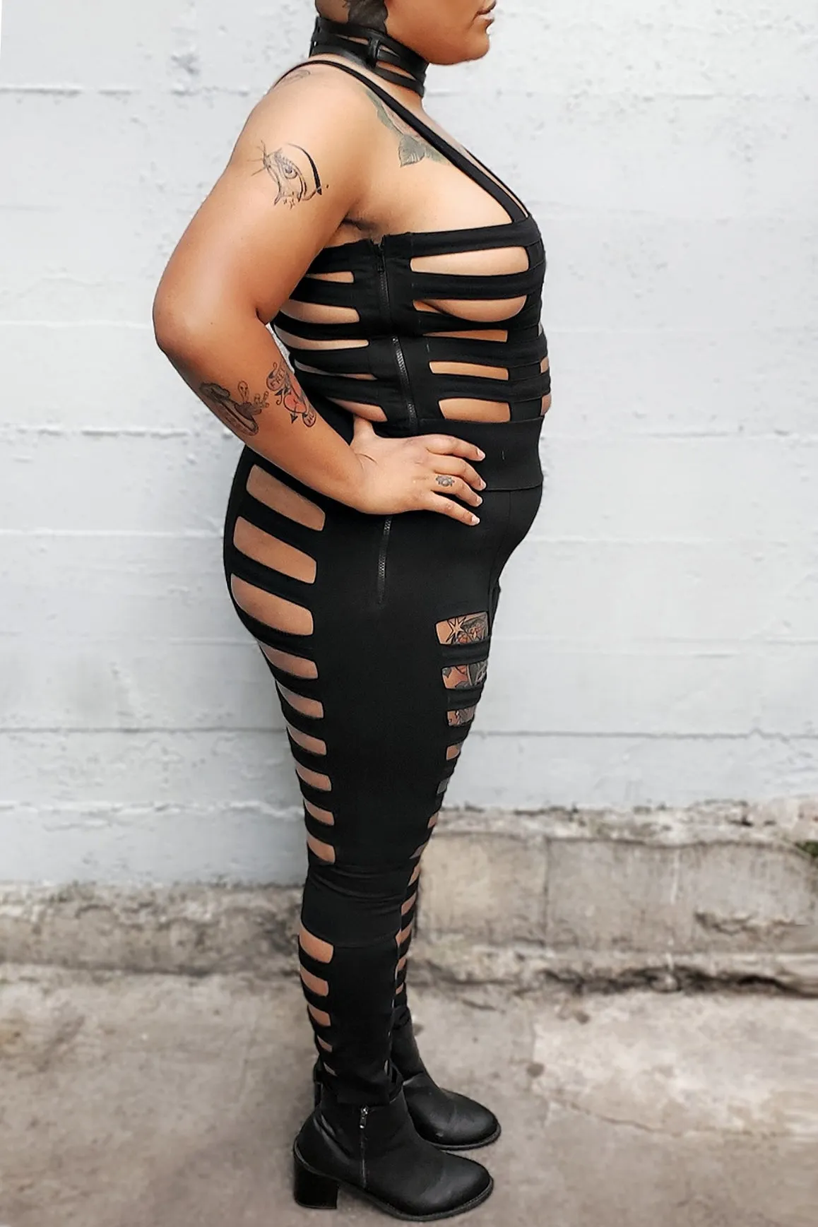 5D x Stellar Dust Deluxe Cage Maxi Jumpsuit - cotton