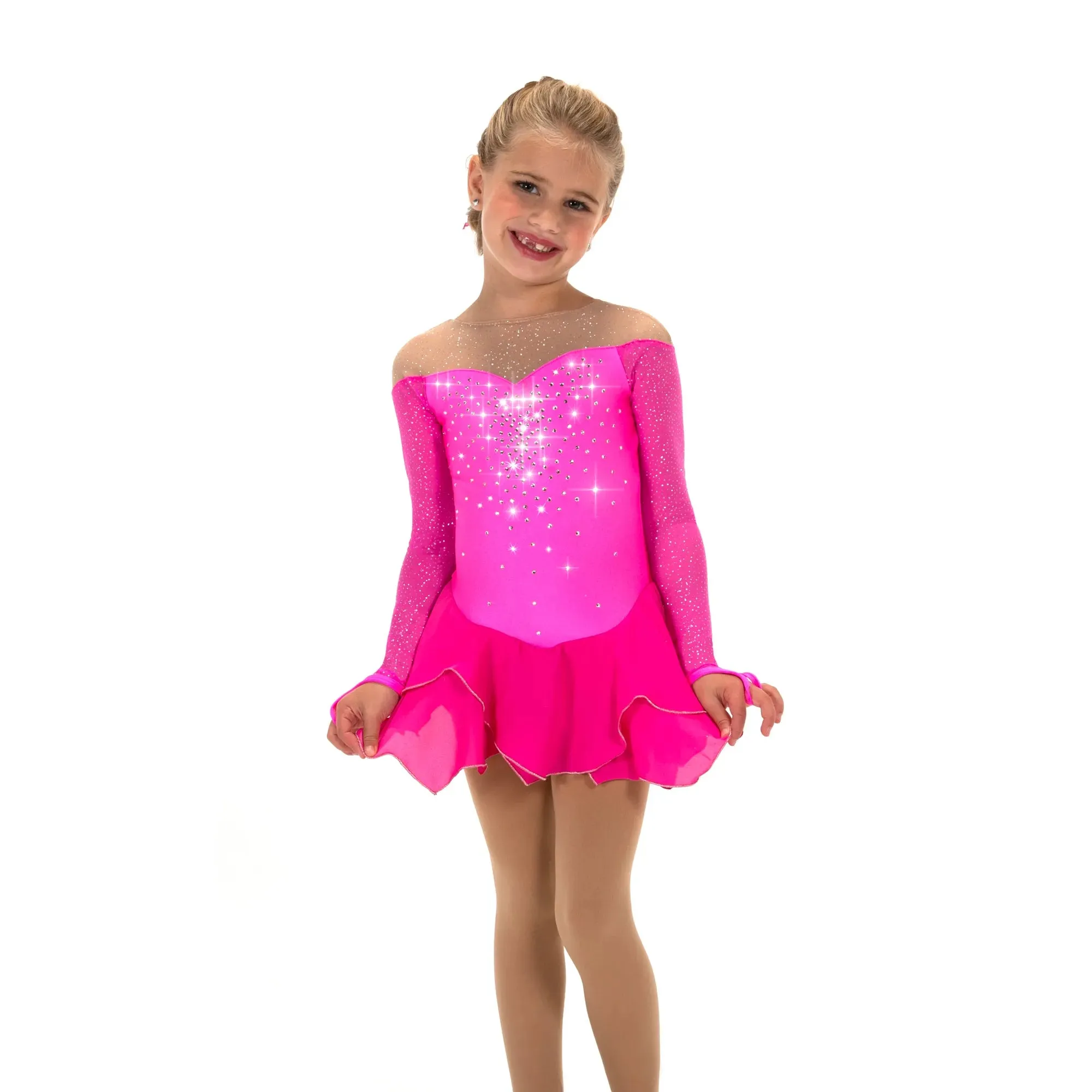 604 Figure Skating Compelling Dress - Royal Blue or Pink Glow