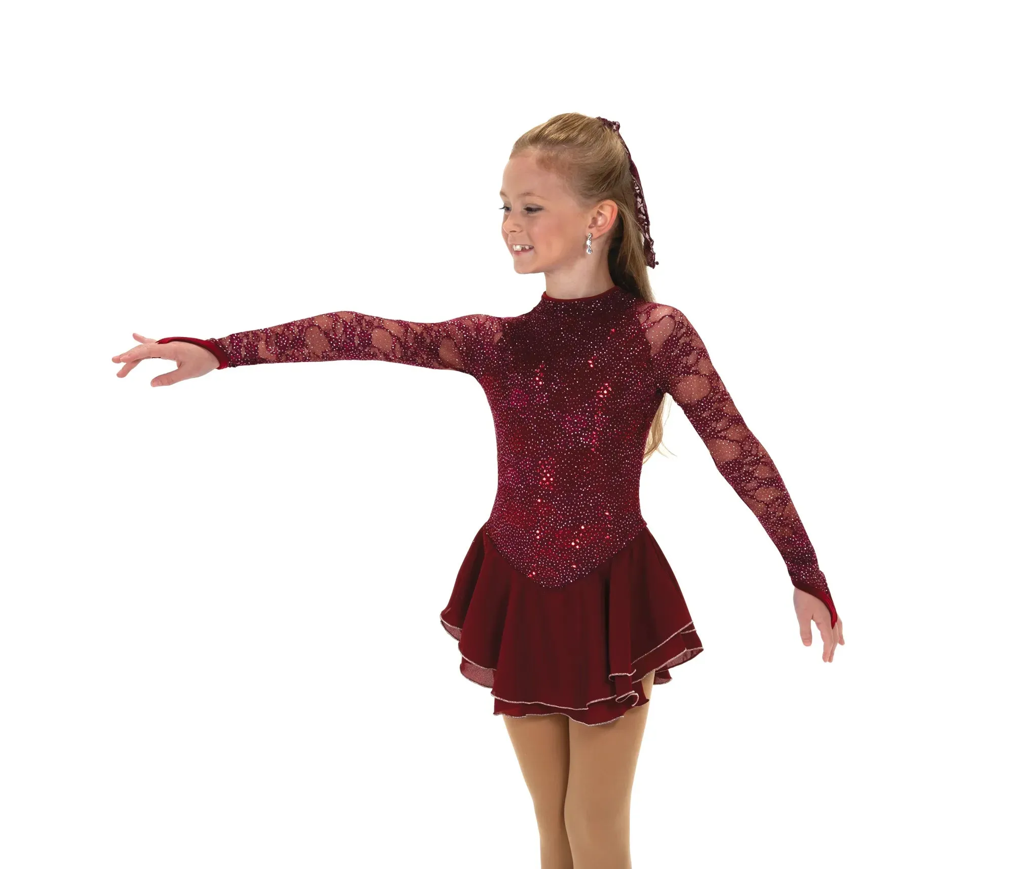 609 Figure Skating Sequin Lining Dress - Blue or Wine