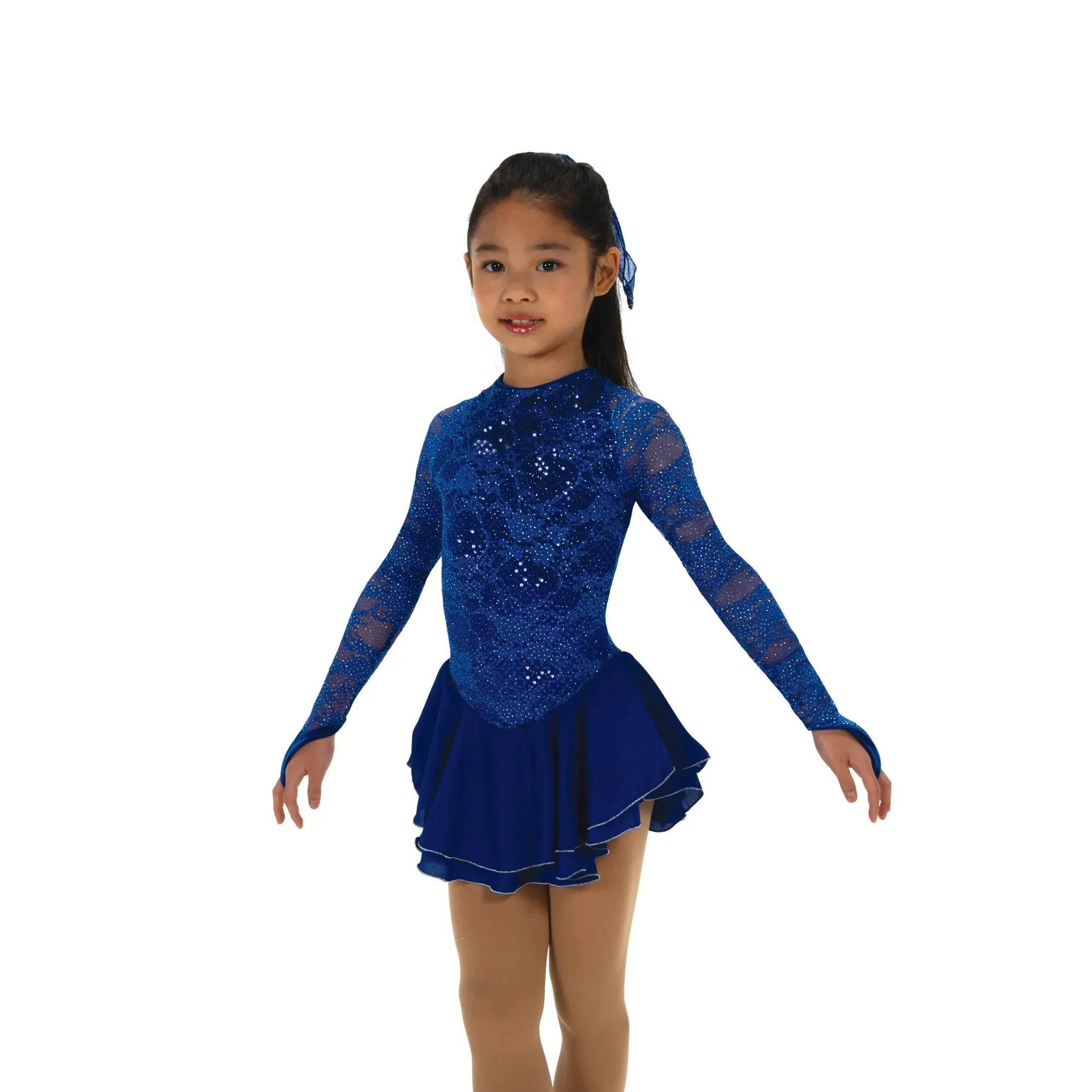 609 Figure Skating Sequin Lining Dress - Blue or Wine