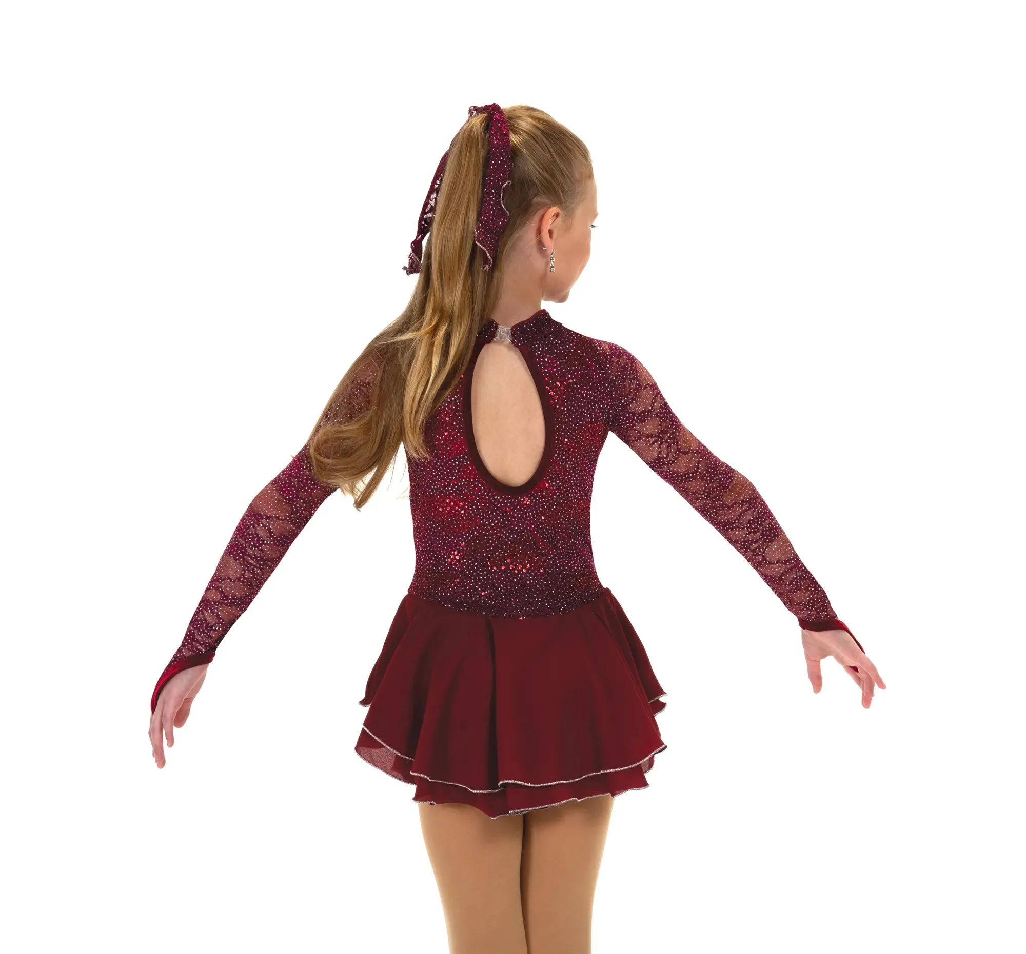 609 Figure Skating Sequin Lining Dress - Blue or Wine