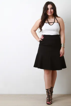 A-Line Panel Midi Skirt