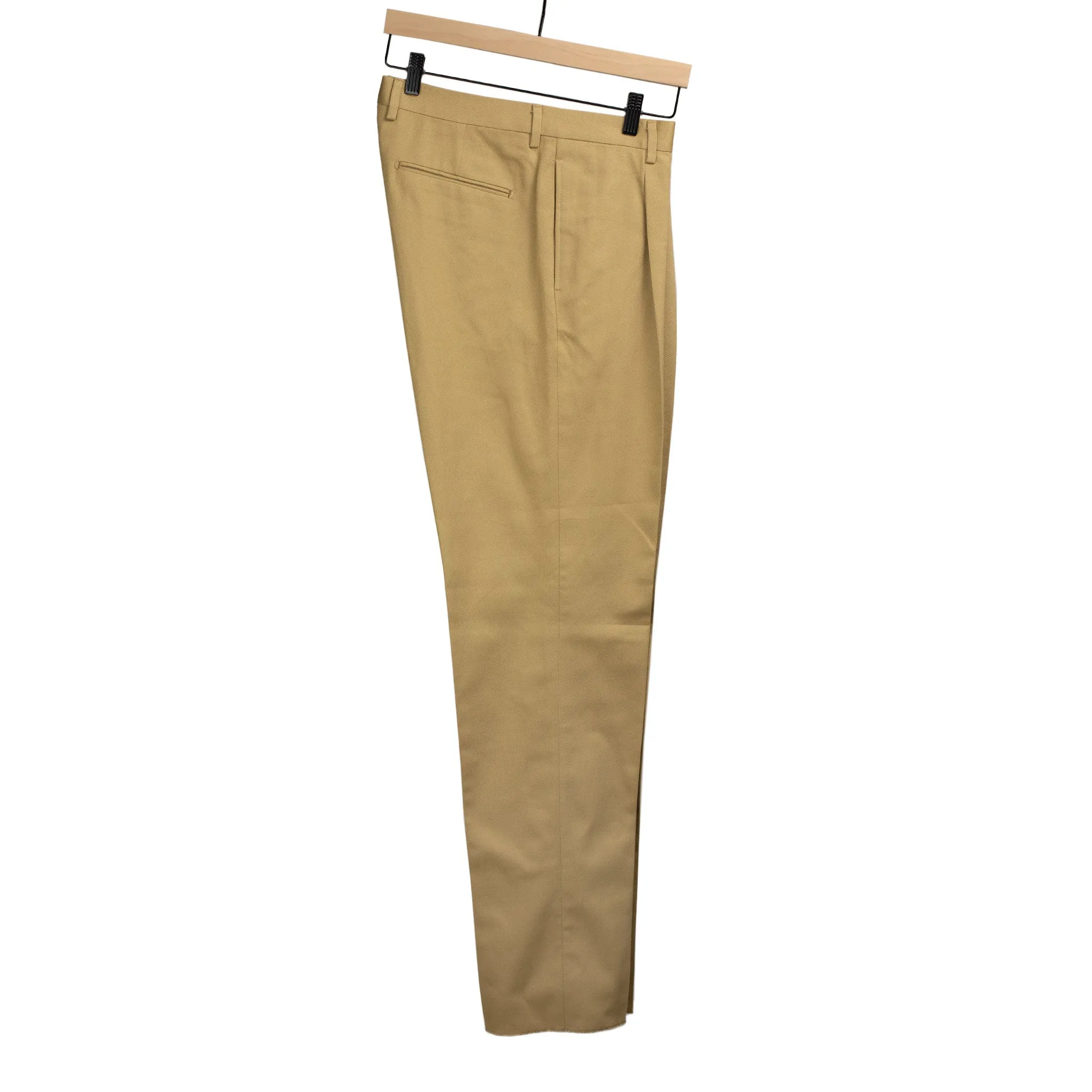 Aadolfo double-breasted suit in beige cotton twill