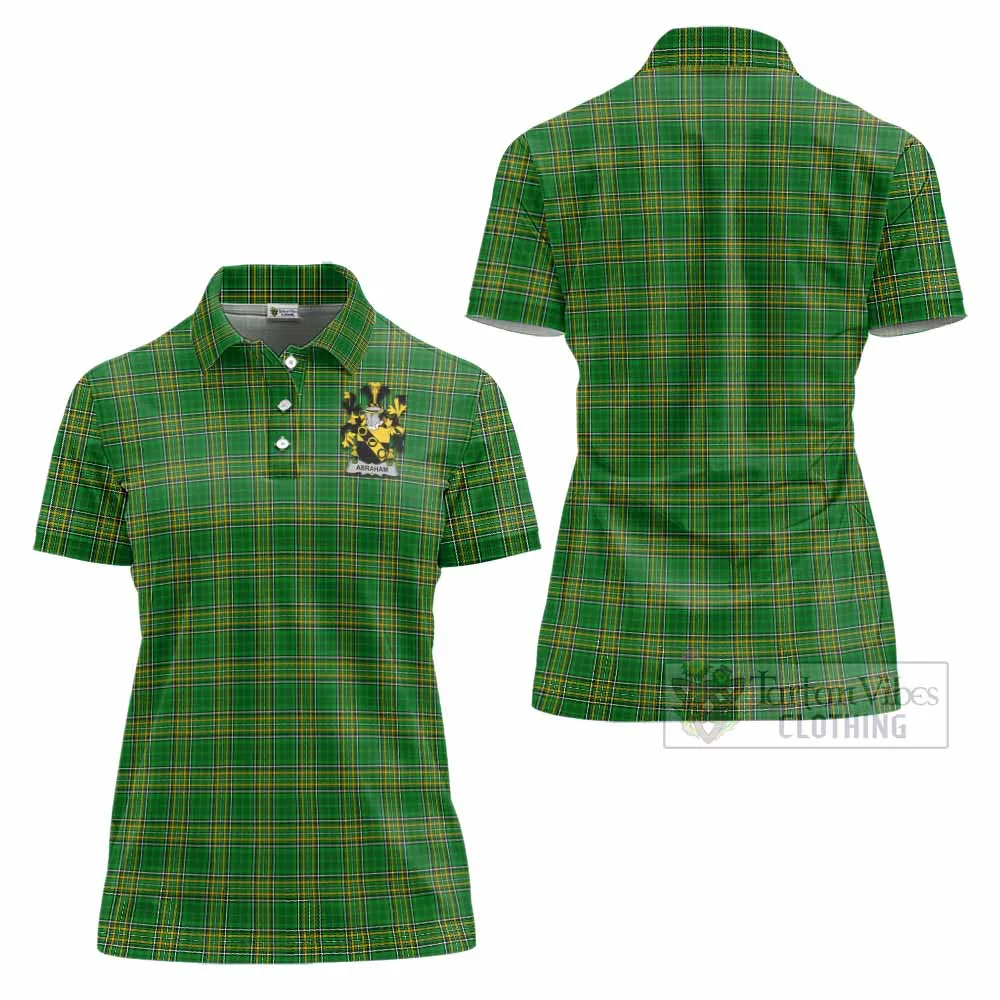 Abraham Irish Clan Tartan Women's Polo Shirt with Coat of Arms