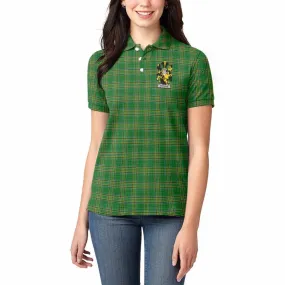 Abraham Irish Clan Tartan Women's Polo Shirt with Coat of Arms