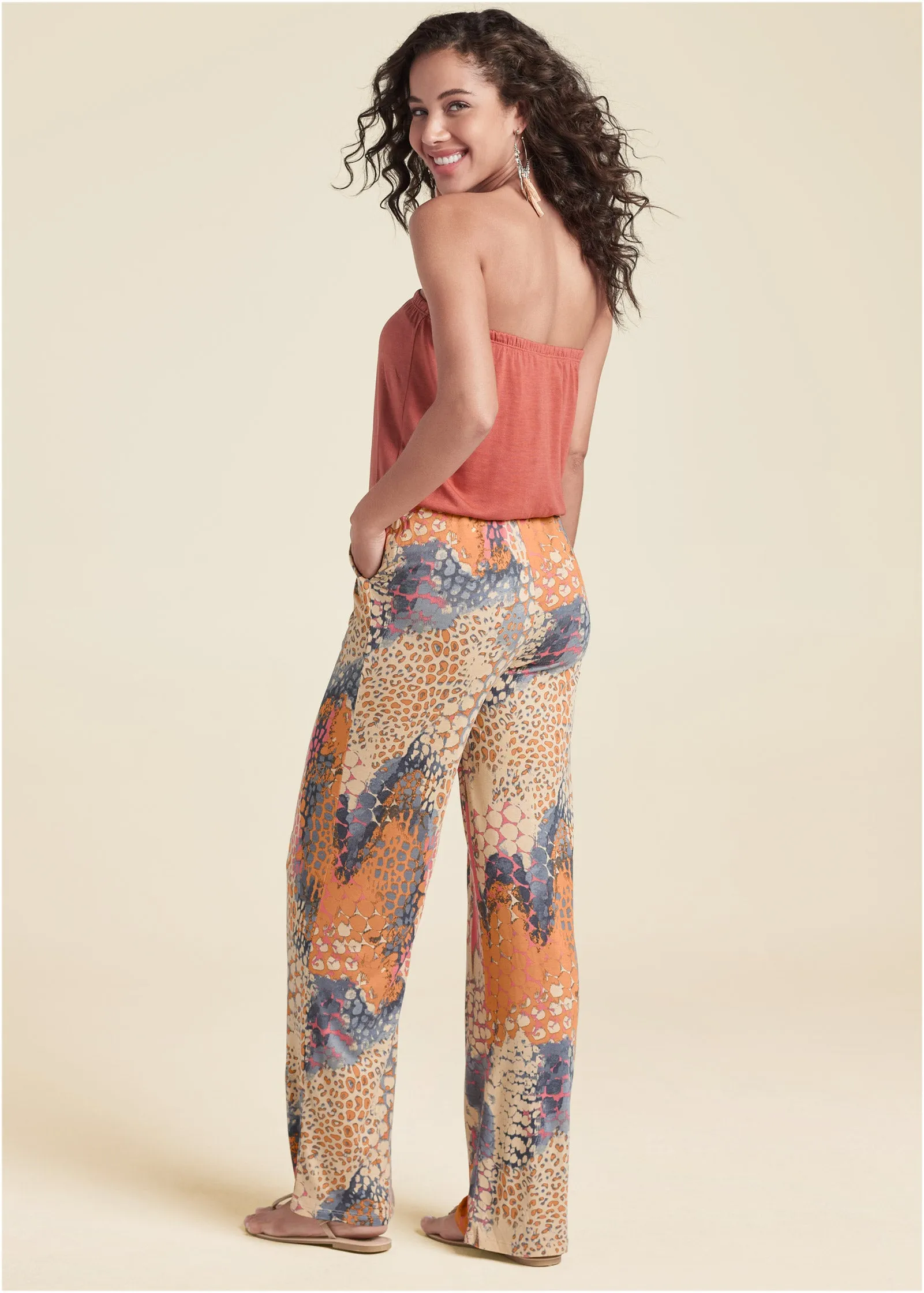 Abstract Mirage Jumpsuit - Orange Multi