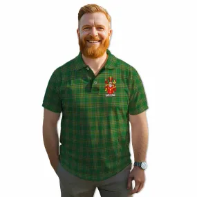 Adams Irish Clan Tartan Men's Polo Shirt with Coat of Arms