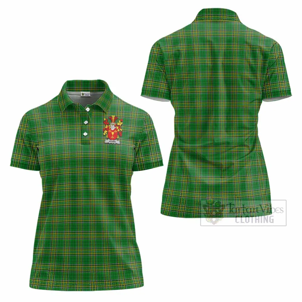 Adams Irish Clan Tartan Women's Polo Shirt with Coat of Arms