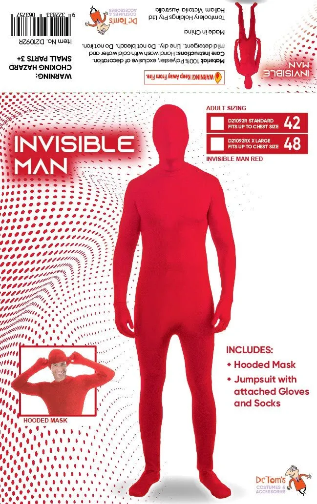 Adult Red Invisible Man Morphsuit