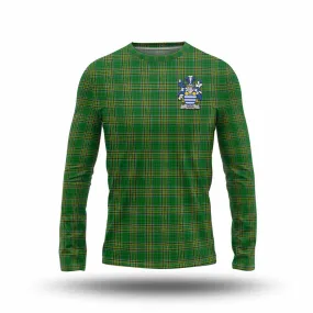 Aiken Irish Clan Tartan Long Sleeve T-Shirt with Coat of Arms