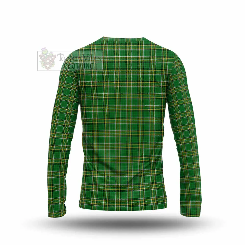 Aiken Irish Clan Tartan Long Sleeve T-Shirt with Coat of Arms