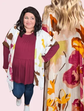 Alaia Fall Watercolor Floral Kimono