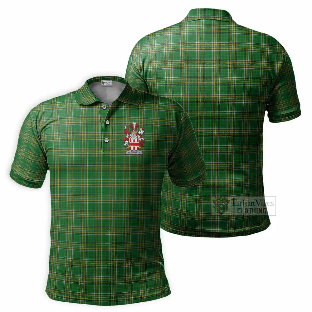 Aldworth Irish Clan Tartan Men's Polo Shirt with Coat of Arms