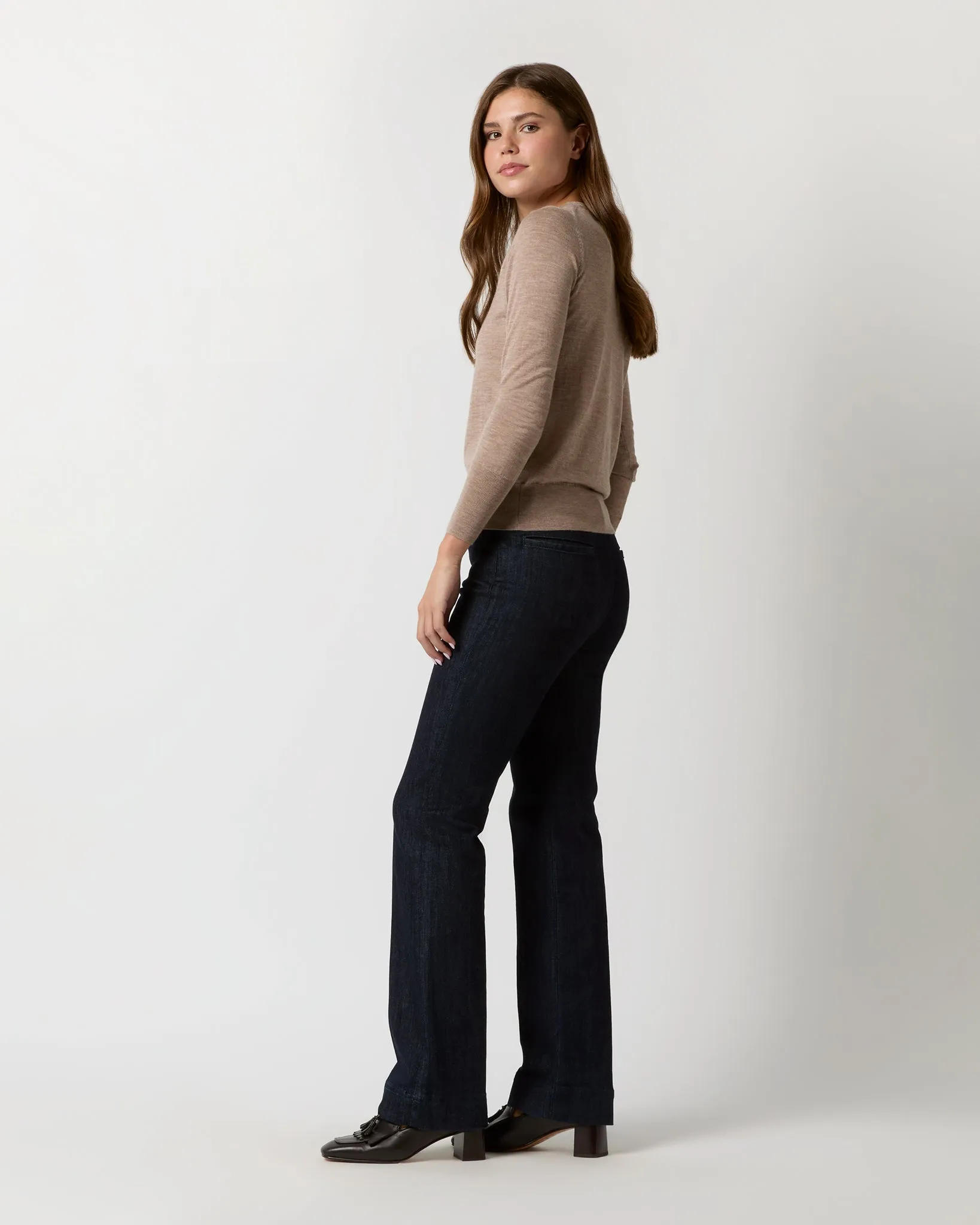 Alida Crewneck Sweater in Toast Cashmere