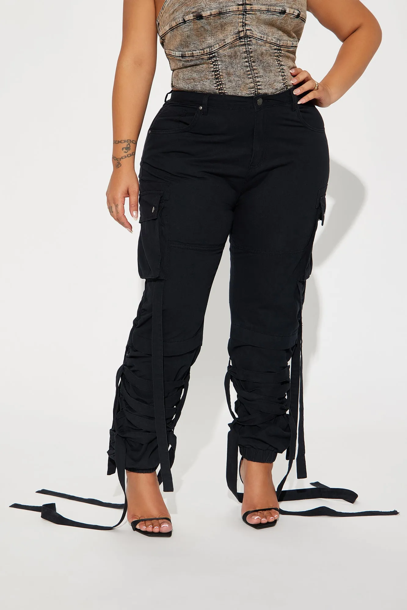 All Tied Up Cargo Jogger - Black