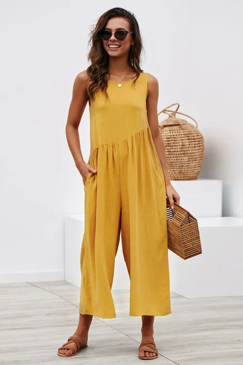 Always Thriving V-back Casual Tank Jumpsuit - 6 Colors