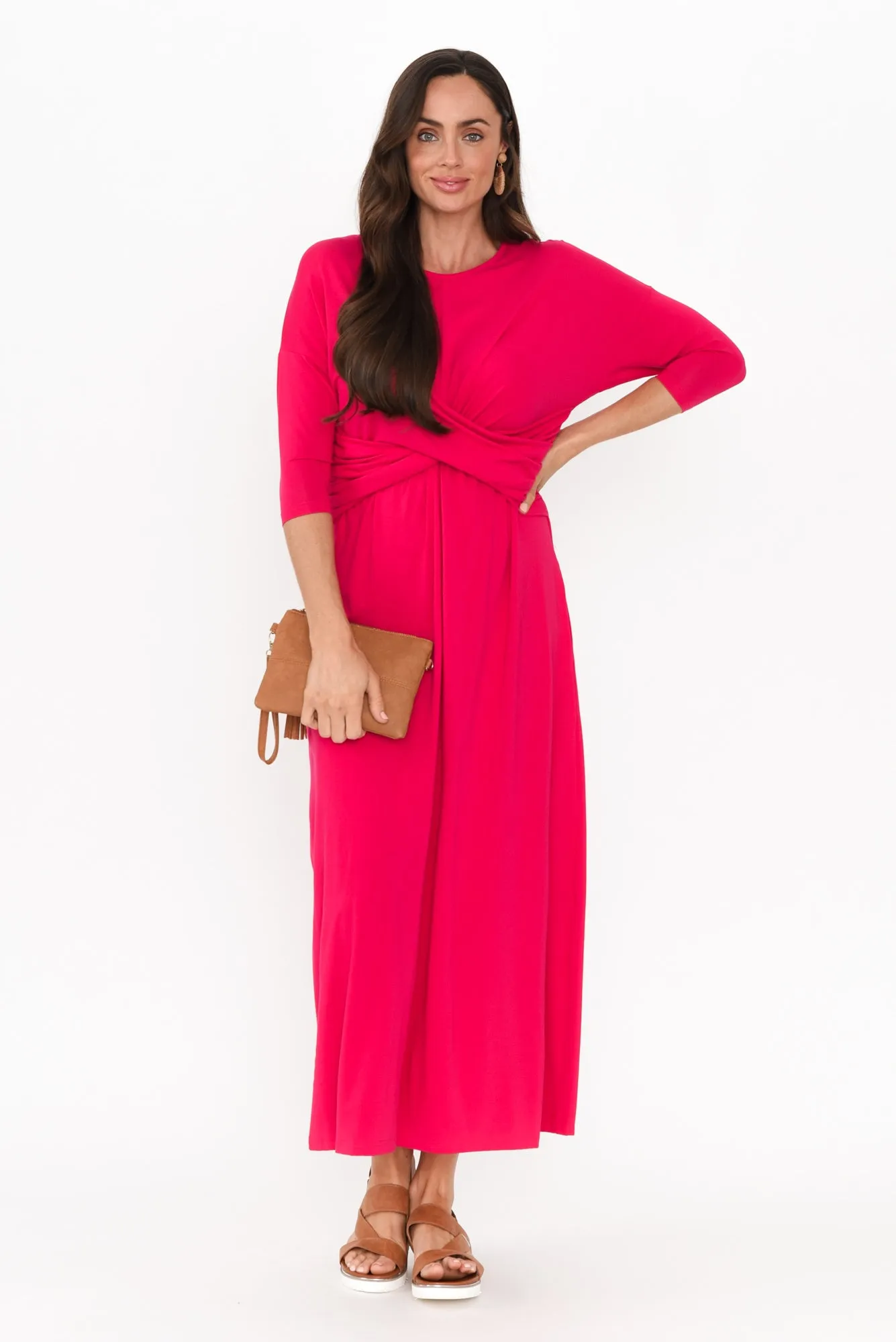 Assa Raspberry Twist Bamboo Dress