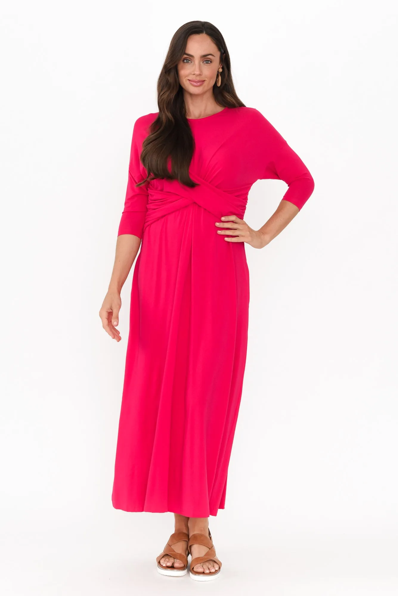 Assa Raspberry Twist Bamboo Dress