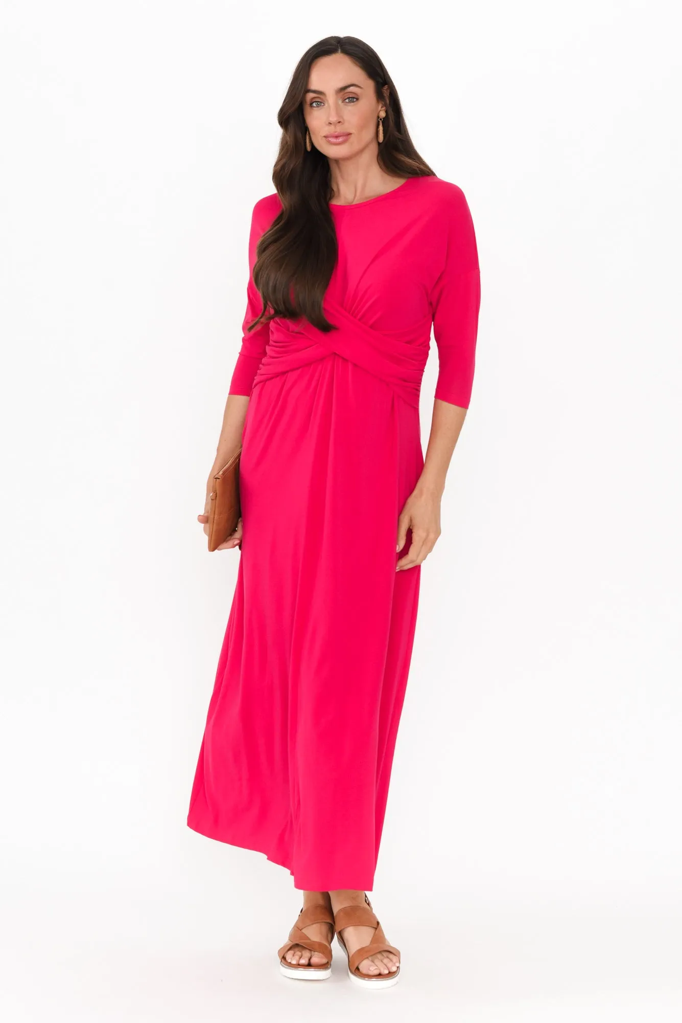 Assa Raspberry Twist Bamboo Dress