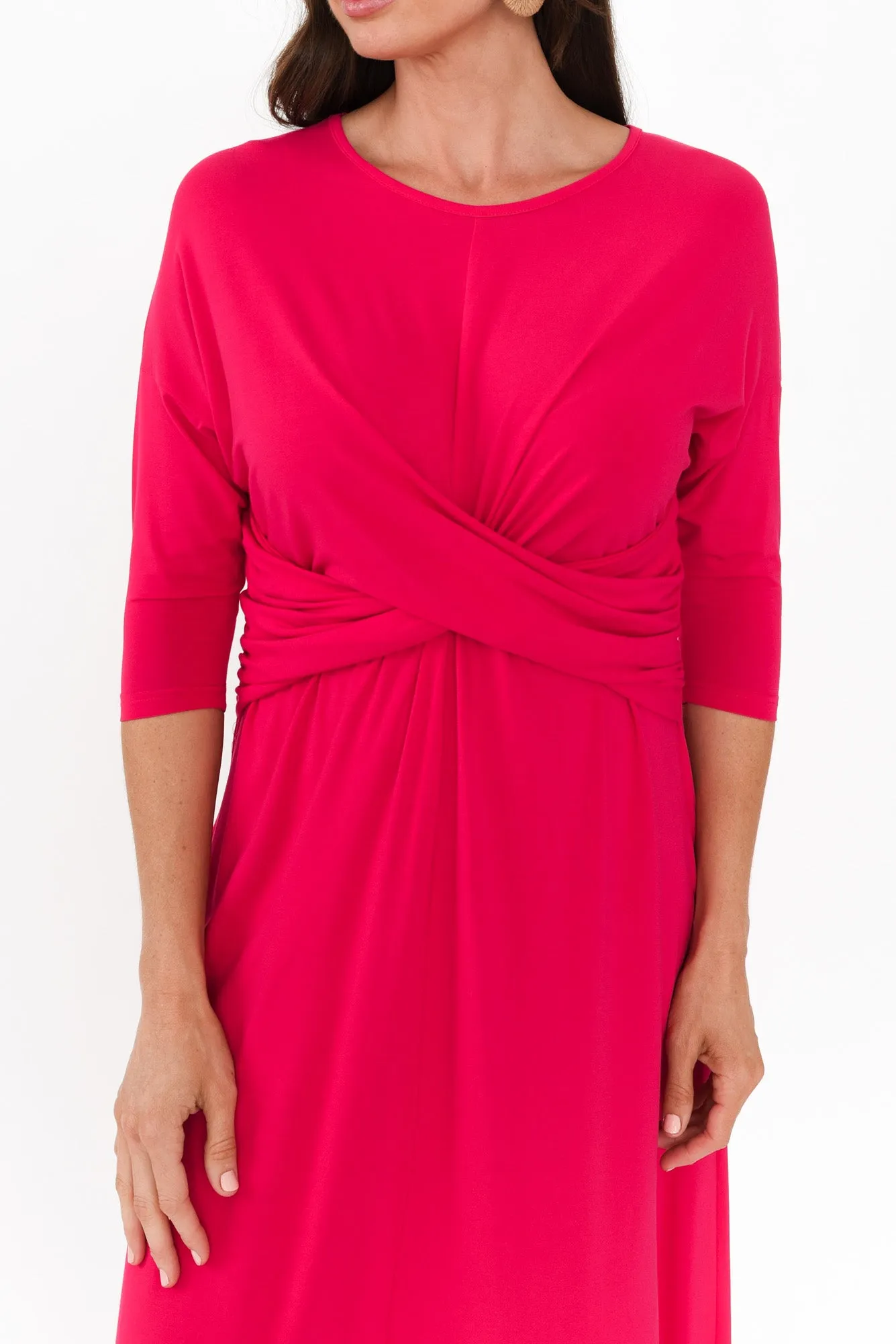 Assa Raspberry Twist Bamboo Dress