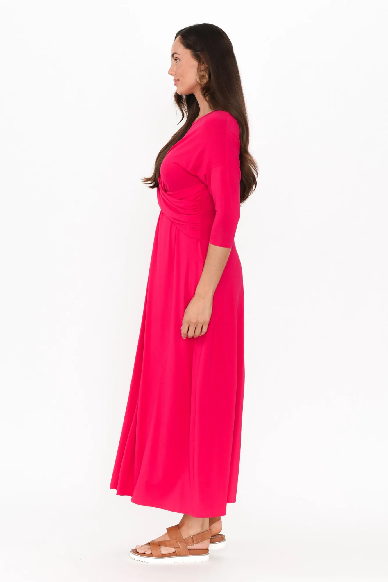 Assa Raspberry Twist Bamboo Dress