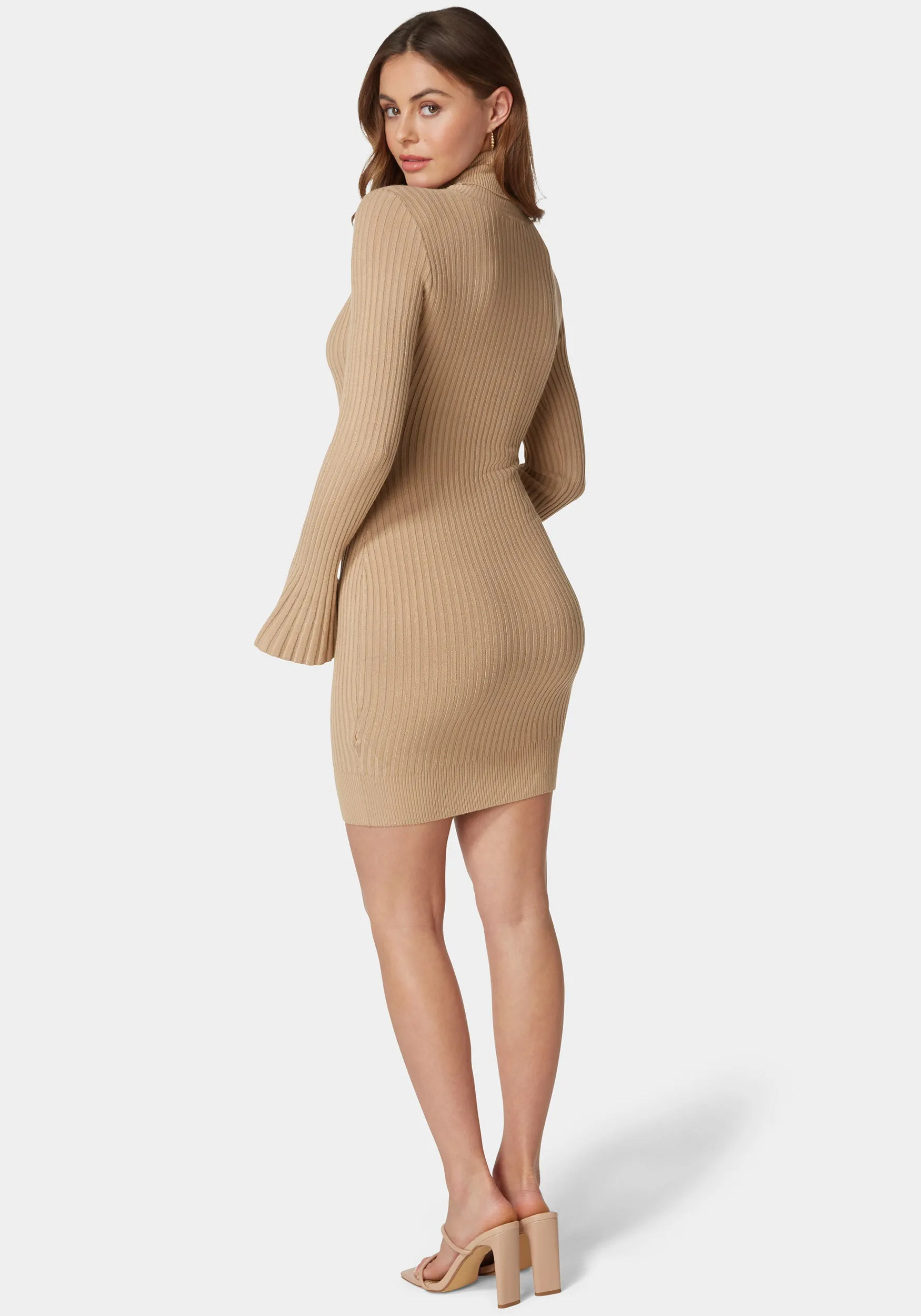 Autumn Bell Sleeve Sweater Dress