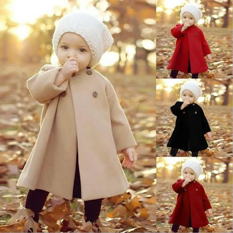 Baby Girl Boys Spring Winter Wool Blends Jacket Coat