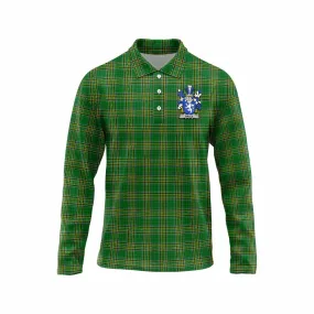 Balle Irish Clan Tartan Long Sleeve Polo Shirt with Coat of Arms