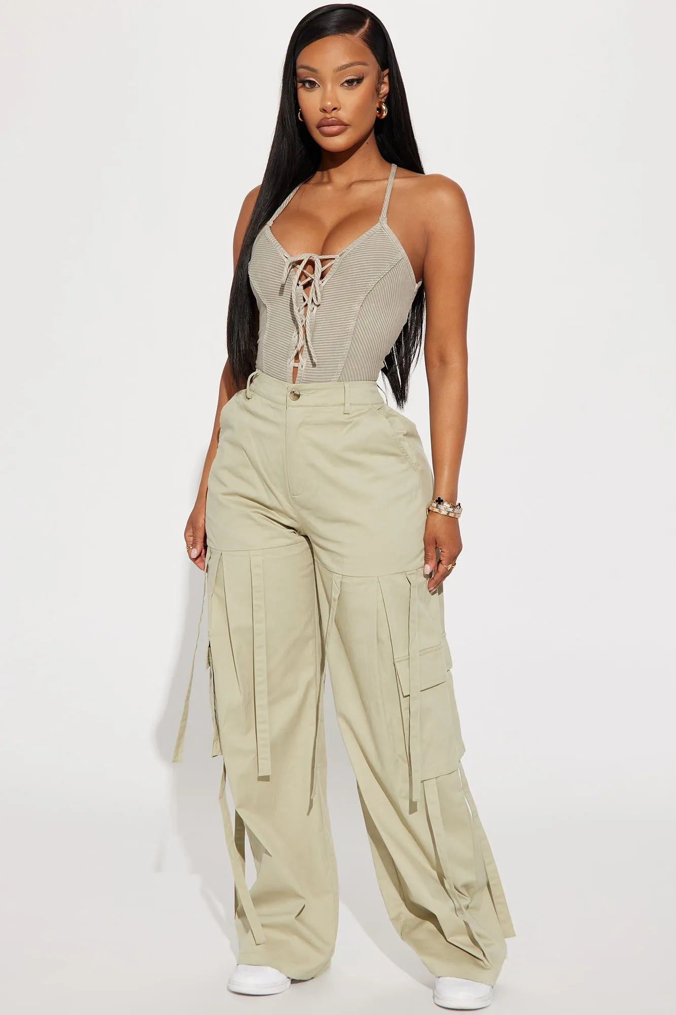 Billie Wide Leg Cargo Pant - Sage