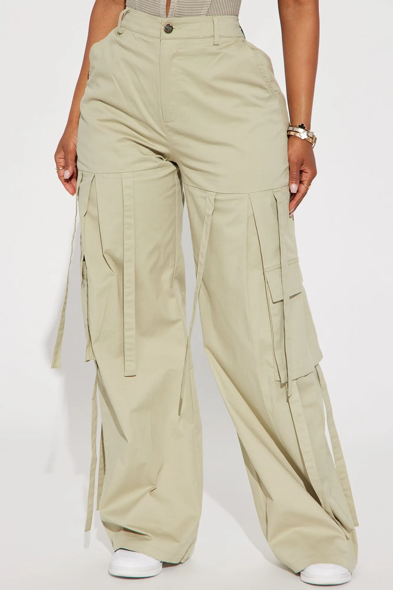 Billie Wide Leg Cargo Pant - Sage