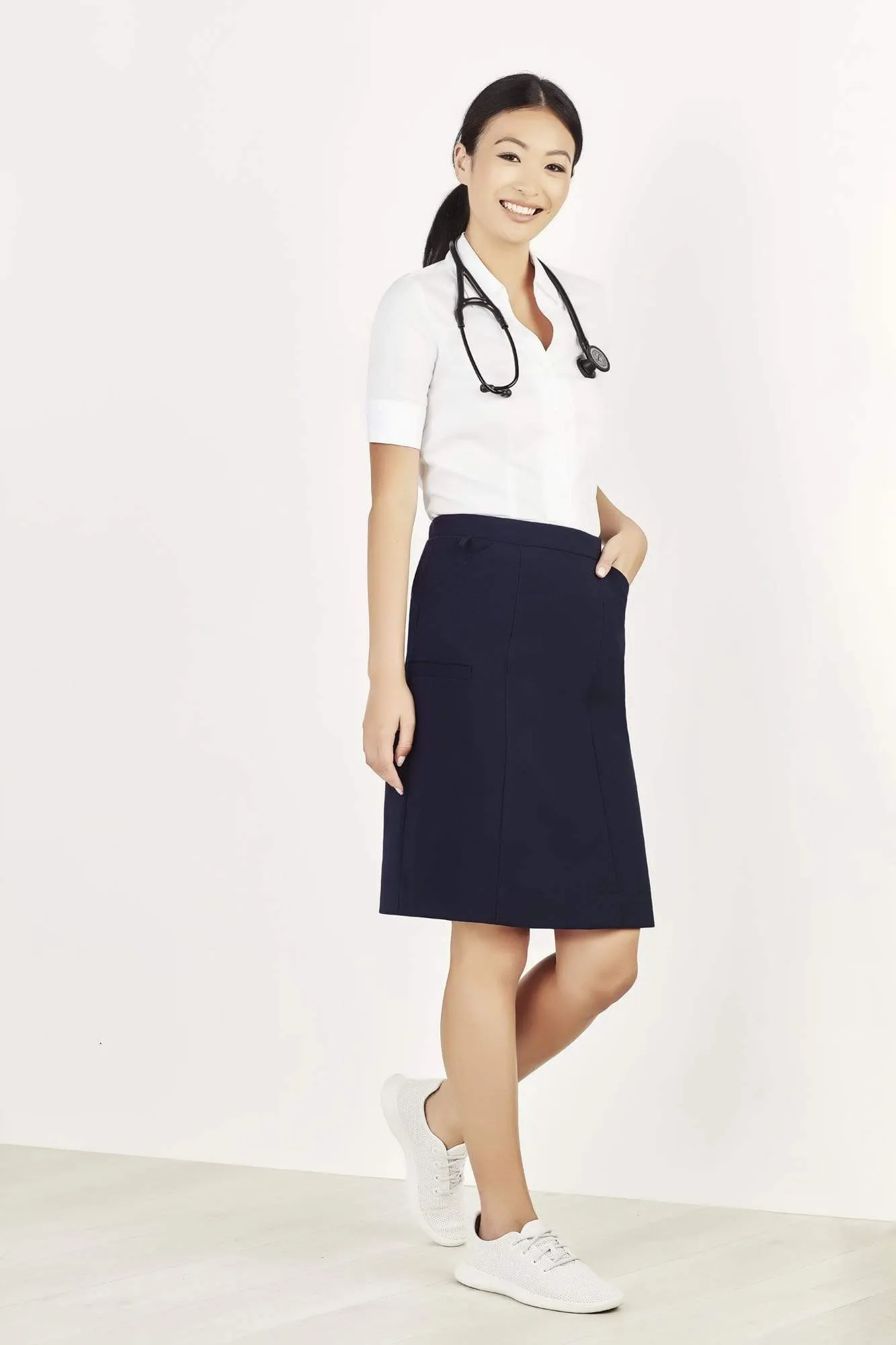 Biz Care Womens Comfort Waist Cargo Doctor Nurse Skirt CL956LS