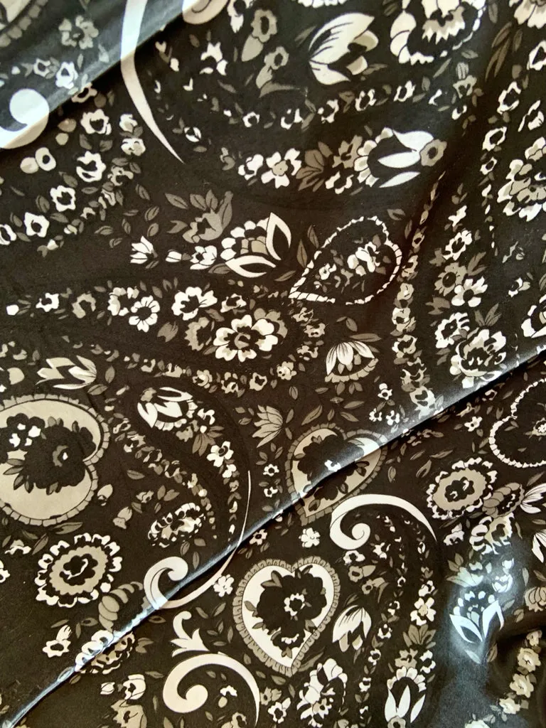 Black Floral Wild Rag Dress Scarf