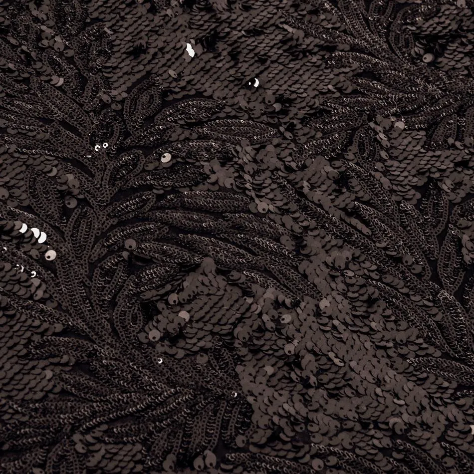 Black Stretch Sequin Fabric 3371