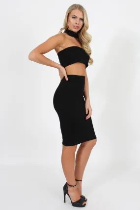 Black two Piece with Choker - Hope