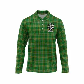 Blayney Irish Clan Tartan Long Sleeve Polo Shirt with Coat of Arms