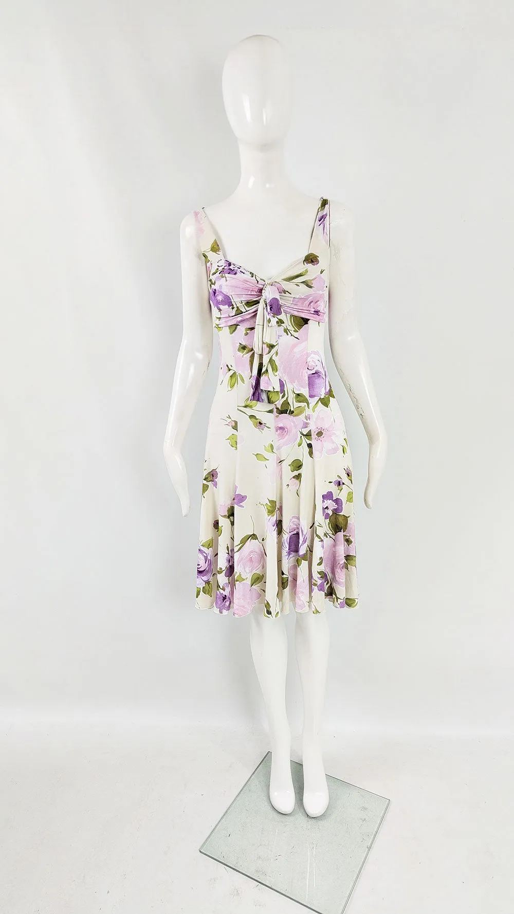 Blumarine Blugirl Vintage y2k Floral Cream & Purple Dress