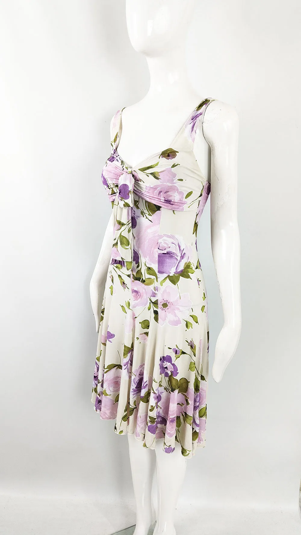 Blumarine Blugirl Vintage y2k Floral Cream & Purple Dress