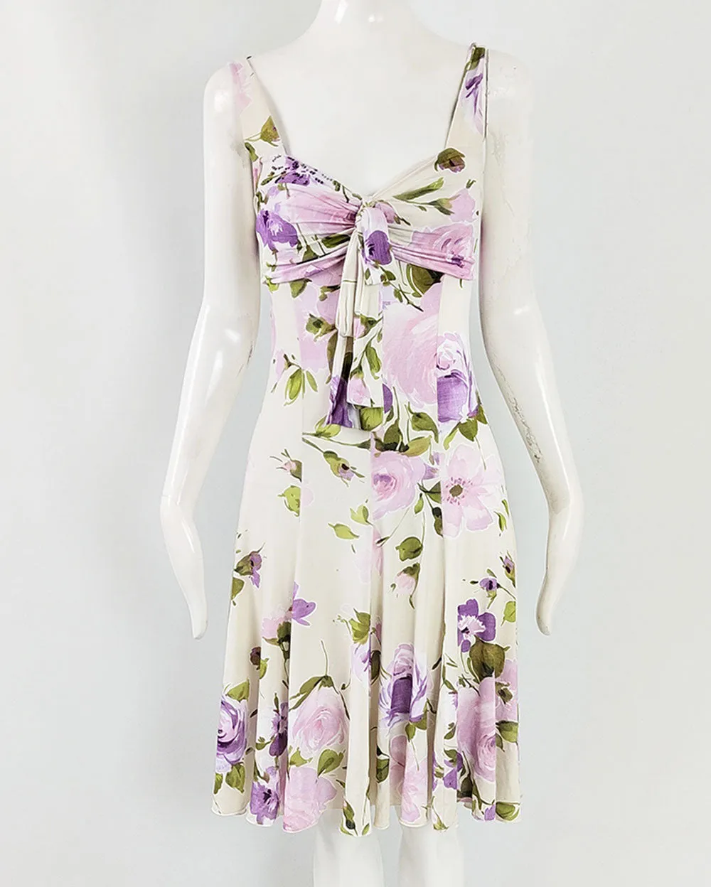 Blumarine Blugirl Vintage y2k Floral Cream & Purple Dress