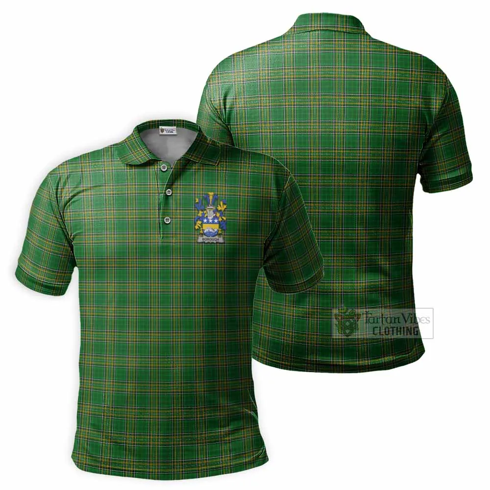 Borough Irish Clan Tartan Men's Polo Shirt with Coat of Arms