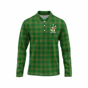 Brophy Irish Clan Tartan Long Sleeve Polo Shirt with Coat of Arms