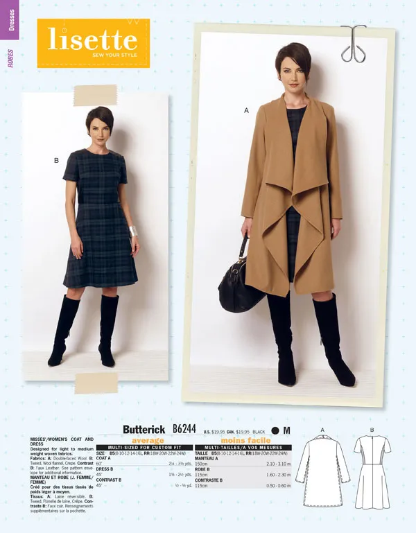 Butterick Coat and Dress B6244