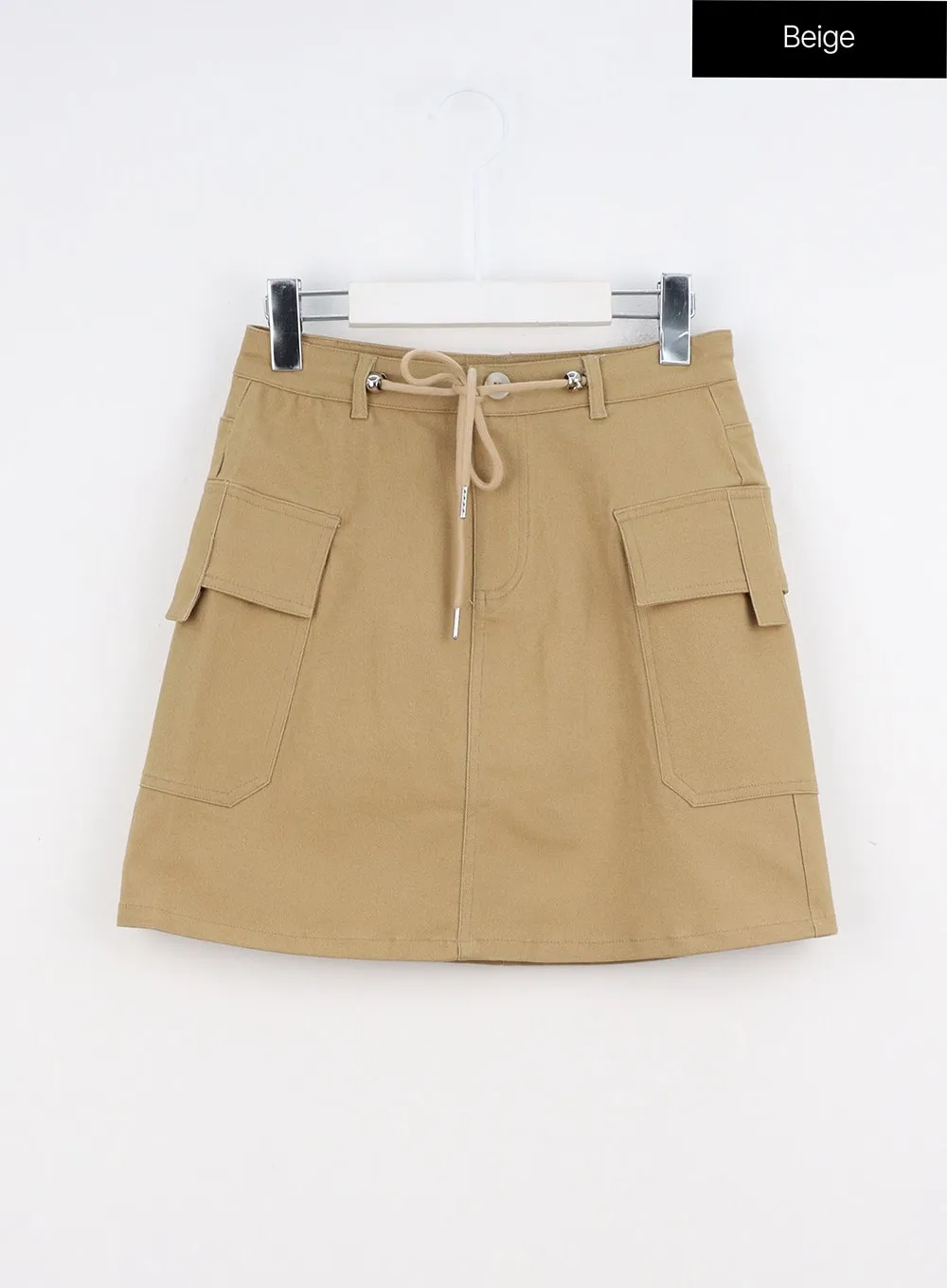 Cargo Mini Skirt with Waist Tie IO317