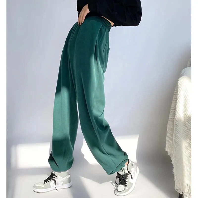 Casual Loose Fit Hip-Hop Plush Floor-Length Pants