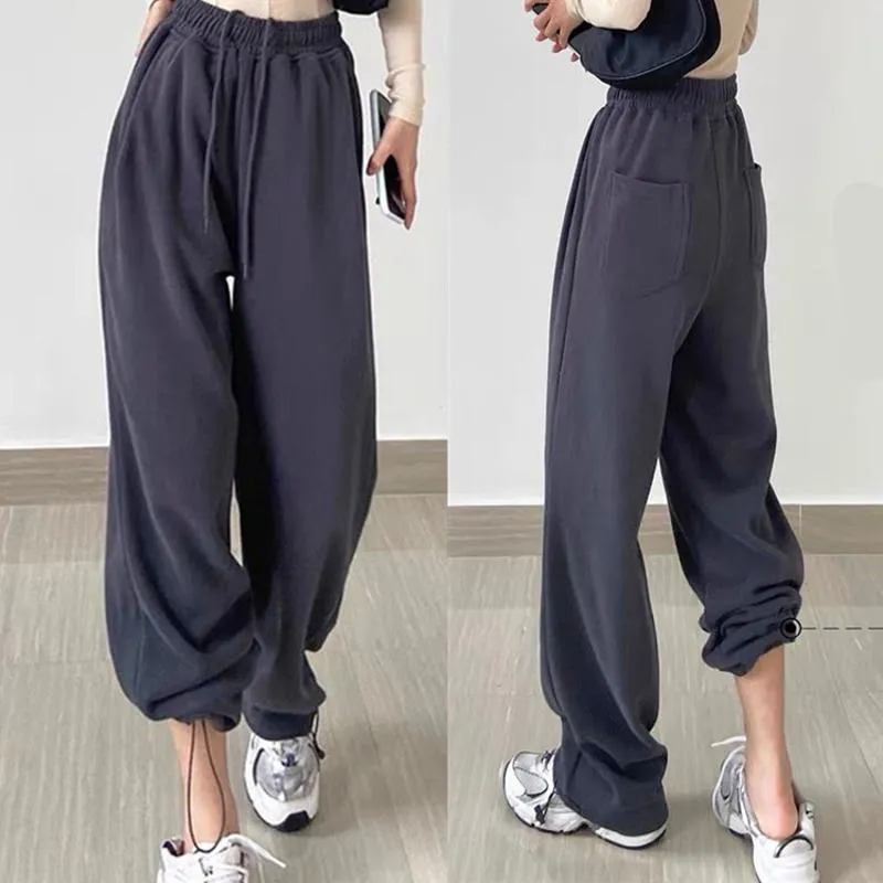 Casual Loose Fit Hip-Hop Plush Floor-Length Pants