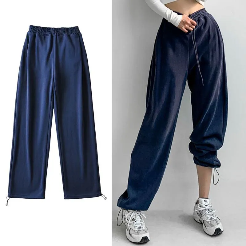 Casual Loose Fit Hip-Hop Plush Floor-Length Pants