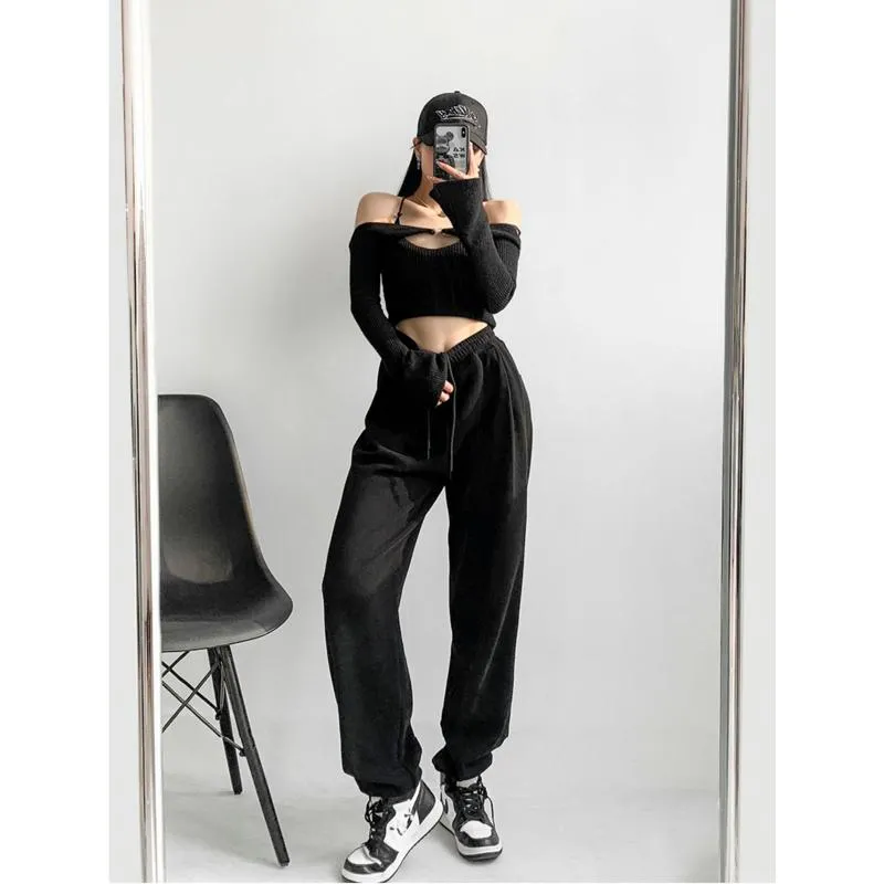 Casual Loose Fit Hip-Hop Plush Floor-Length Pants