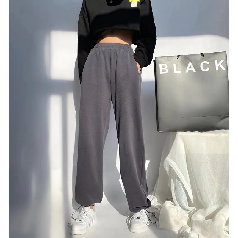 Casual Loose Fit Hip-Hop Plush Floor-Length Pants