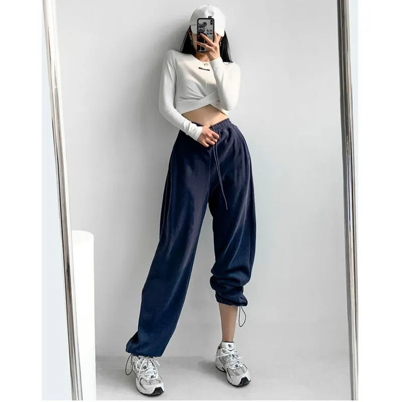 Casual Loose Fit Hip-Hop Plush Floor-Length Pants