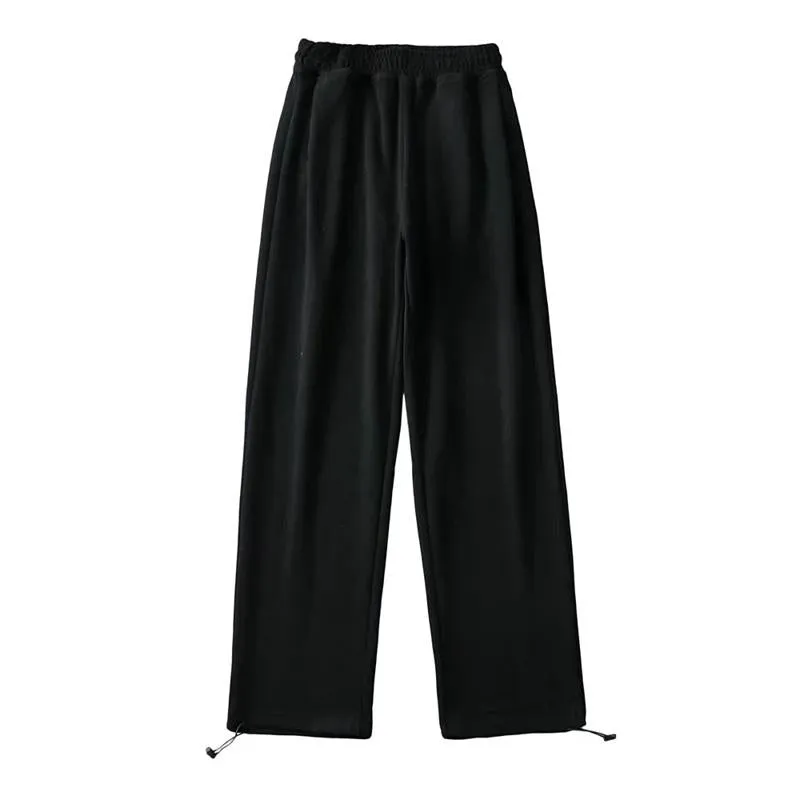 Casual Loose Fit Hip-Hop Plush Floor-Length Pants